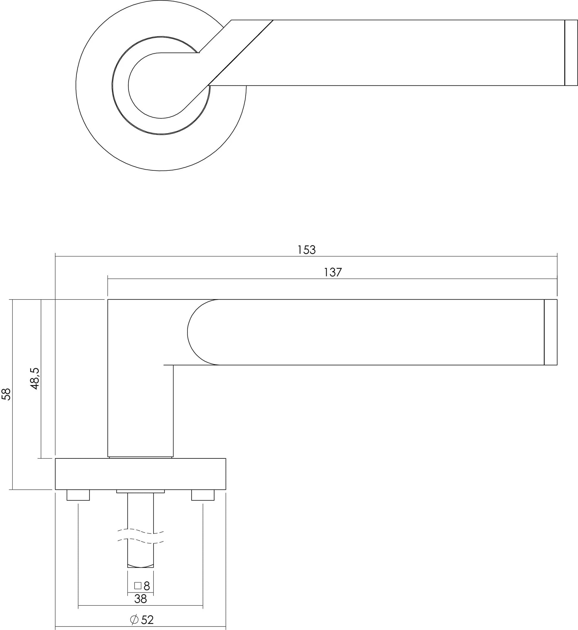 Handgreep: EDeco Duo-tone style five (Mat nikkel)