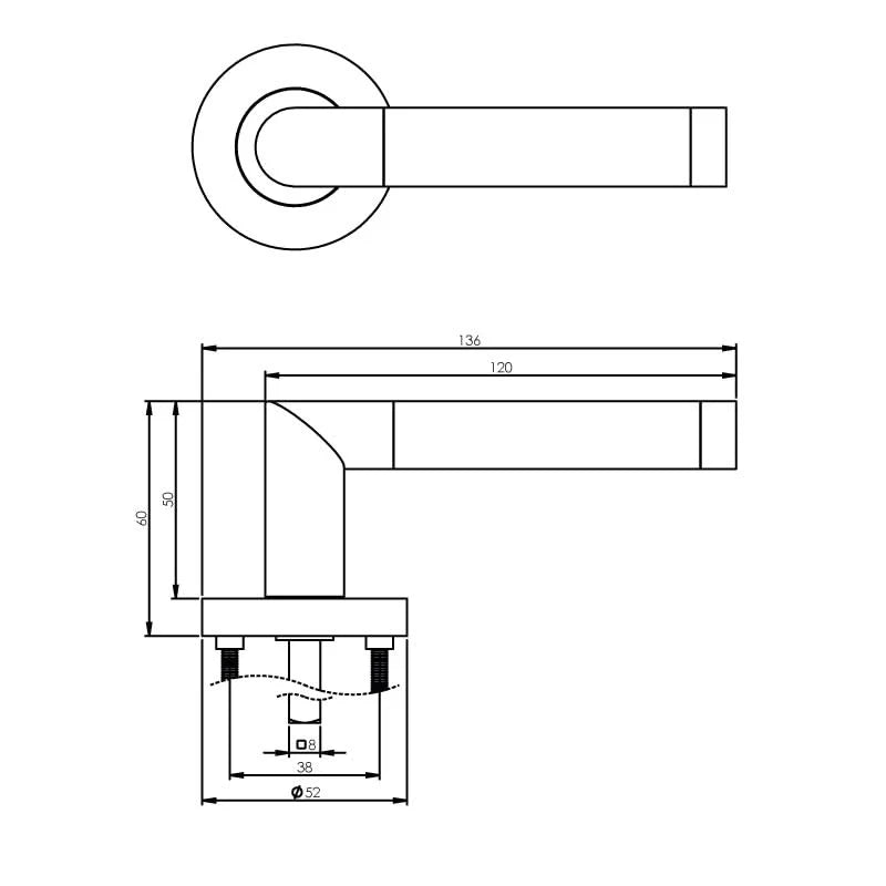 Handgreep: EDeco Duo-tone style three (Mat nikkel)