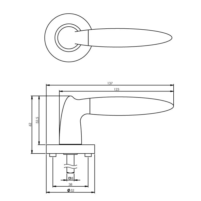 Handgreep: EDeco Duo-tone style two (Mat nikkel)