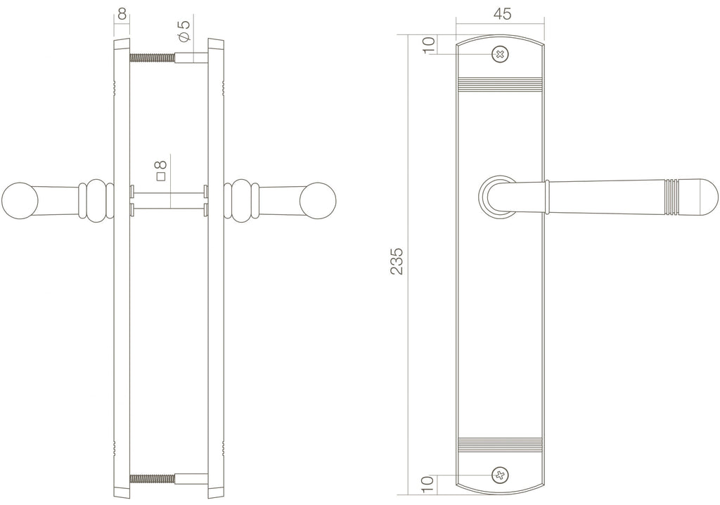 Handgreep: EDeco Longshield Linia Recta (Mat goud)