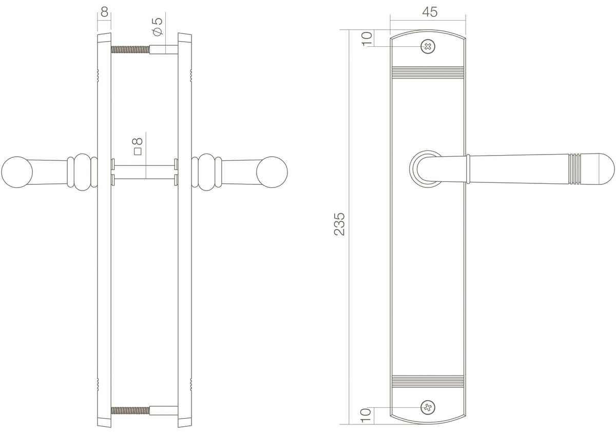 Handgreep: EDeco Longshield Linia Recta (Mat goud)