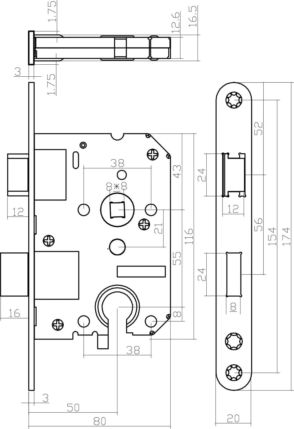 Cilinderslot 1200 serie (Rvs)