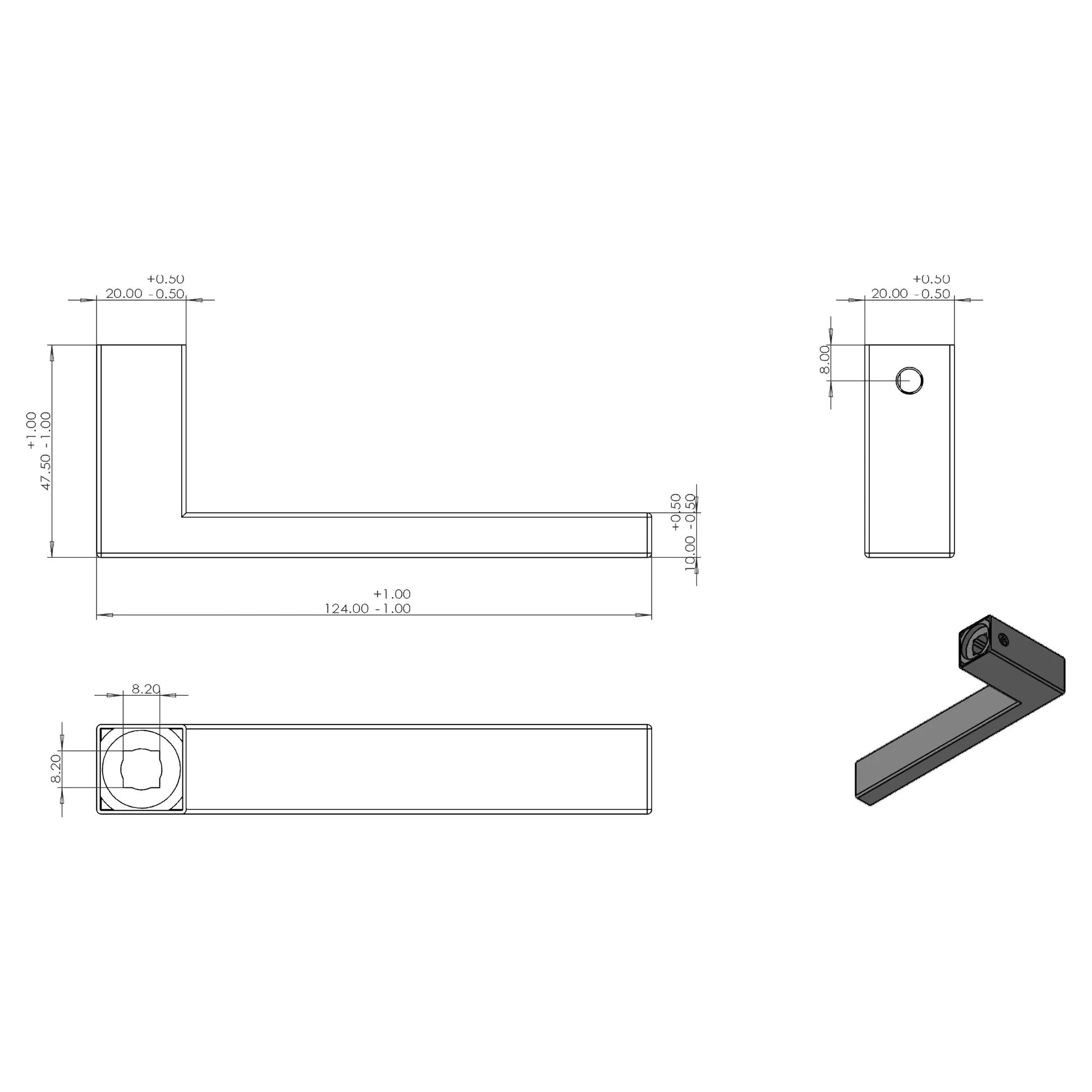 Handgreep: EDeco Longshield Bay (Gun metal)