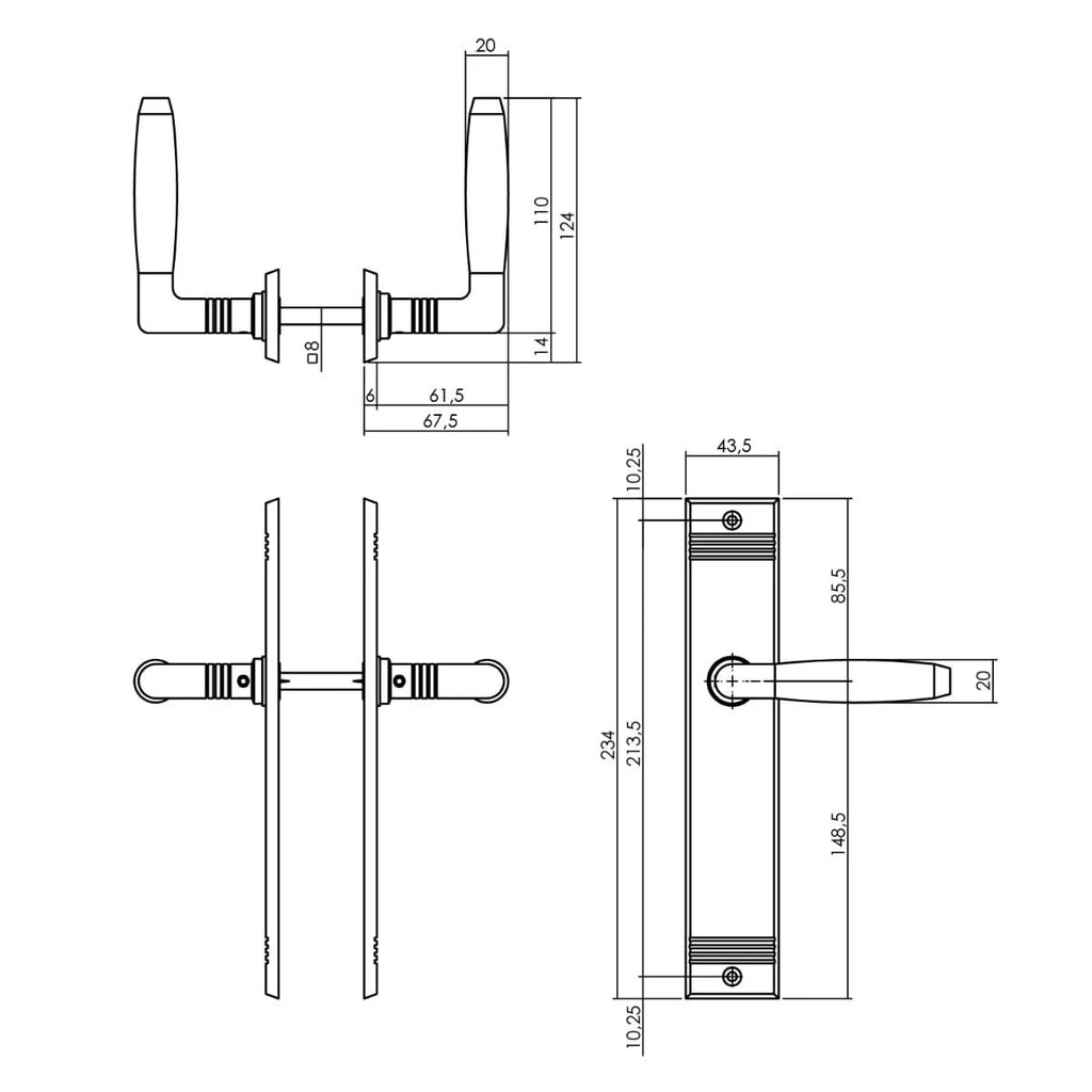 Handgreep: EDeco Neo long nikkel