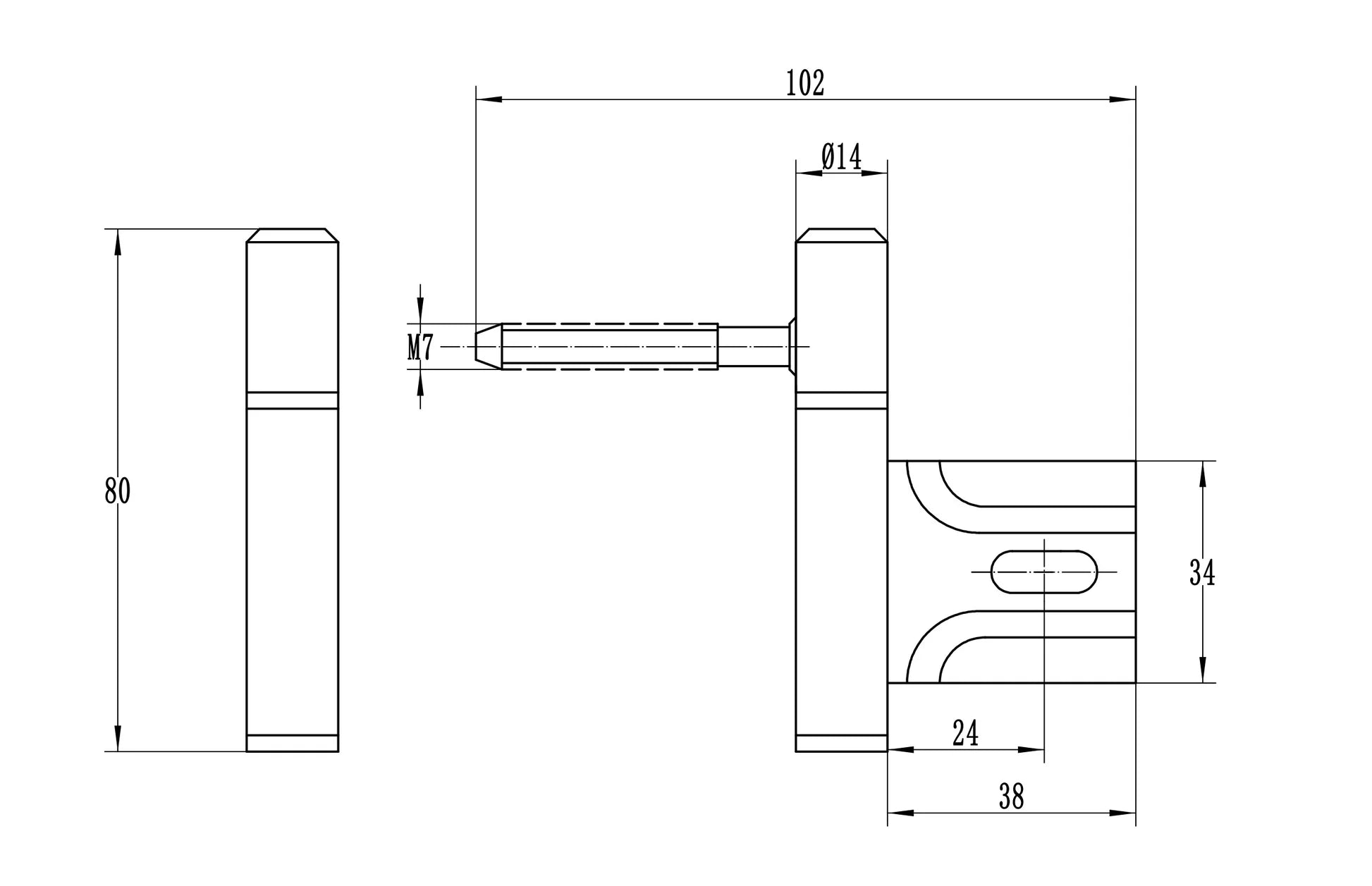 Paumelle stalen kozijn Type 2 (Verchroomd) 14 mm