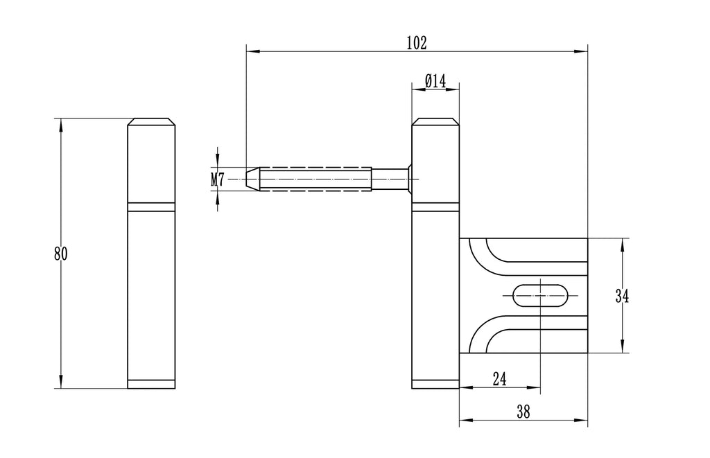 Paumelle stalen kozijn Type 2 (Vernikkeld) 14 mm